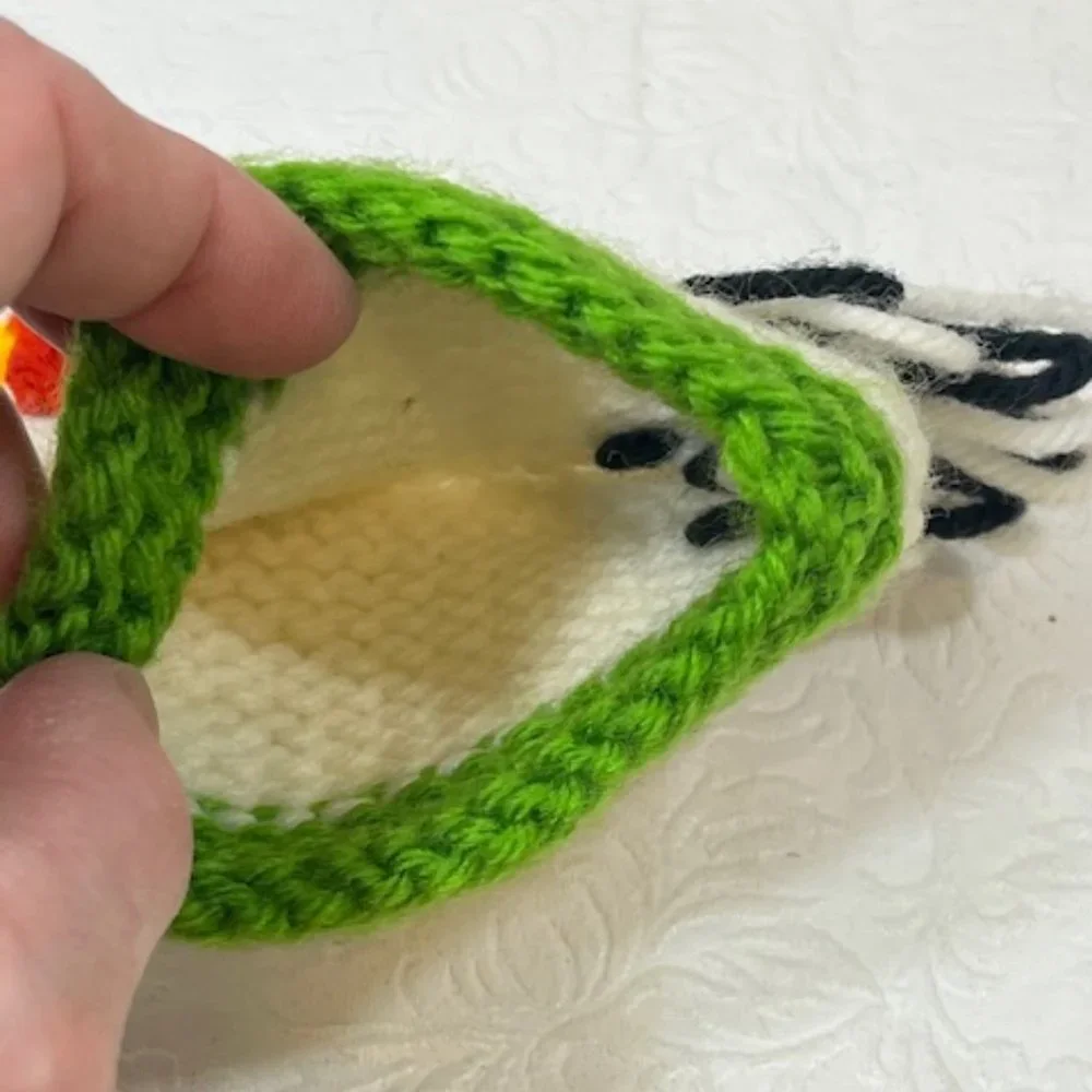 Two (2) Crocheted/Knitted Chicken/Hen Egg Cozies Covers Holder Decor 3.75